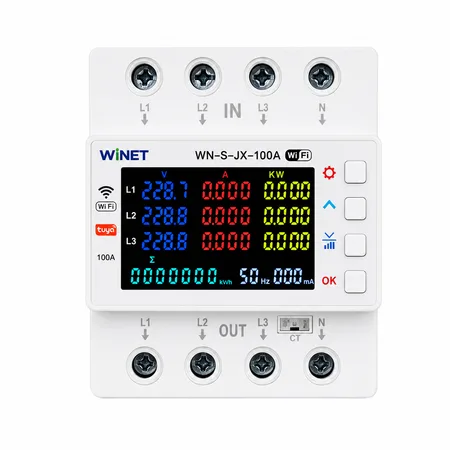 WINET WN-S-U100A WiFi Akıllı 3 Faz Enerji Analizörü ve Koruma Rölesi