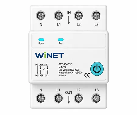 WINET WN-NL4PW WiFi Akıllı 3 Faz Rölesi